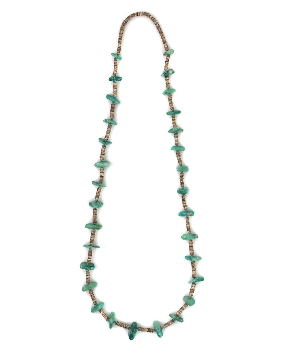Navajo Turquoise Nugget and Heishi Necklace c. 1950s, 30" length (J14962-CO-016)