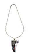 Roy Talahaftewa - Hopi Contemporary Multi-Stone and Sterling Silver Tufacast Lone Arrow Design Necklace, 20" length, 3.5" x 1.75" pendant (J14998) 1