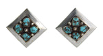 Frank Patania Sr. (1899-1964) and Thunderbird Shop - Turquoise and Sterling Silver Earrings, 1950s,1" x 1" (J15077-CO-001)