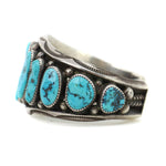 Orville Tsinnie (1943-2017) - Navajo Turquoise and Sterling Silver Bracelet with Stamped Design c. 1990-2000s, size 6.75 (J15079)3
