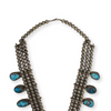 Navajo Turquoise and Silver Squash Blossom Necklace c. 1940-50s, 26" length (J15120-CO-016) 3