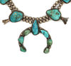 Navajo Turquoise and Silver Beaded Squash Blossom Necklace c. 1940-50s, 28" length (J15126)1
