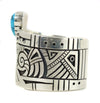 Roy Talahaftewa - "Ancestral Spirit" Hopi Contemporary Morenci Turquoise and Sterling Silver Overlay Bracelet, size 7 (J15136)3
