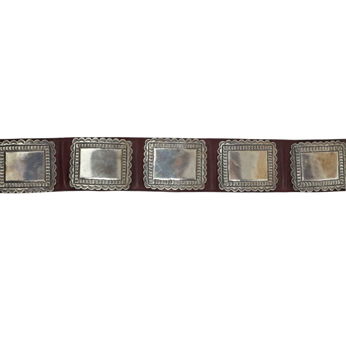 Navajo Silver and Leather Concho Belt c. 1940-50s (J15225-CO-011) 3