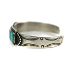 Attributed to Fred Peshlakai - Navajo Turquoise and Silver Bracelet with Stamped Design c. 1930-40s, size 6.75 (J15235)1
