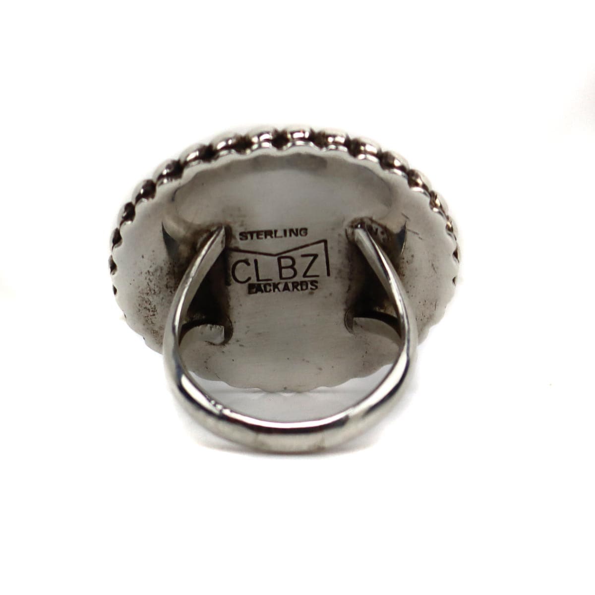 
Mitchell Calabaza - Santo Domingo (Kewa) Silver Ring c. 1990s, size 10 (J15240-CO-029)
 1