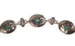 United Indian Traders Association - Navajo Turquoise Silver Hat Band with Stamped Design c. 1940s, 30" length (J15313) 1
