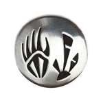 Faron Yowytewa - Hopi Sterling Silver Overlay Pin/Pendant c. 1980-90s, 1.25" diameter (J15453)