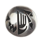 Hopi Crafts Silver Overlay Pin/Pendant c. 1980-90s, 1.25" diameter (J15454)