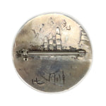 Hopi Crafts Silver Overlay Pin/Pendant c. 1980-90s, 1.25" diameter (J15454) 1