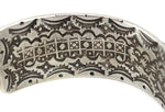 Carl and Irene Clark - Navajo Multi-Stone Micro Inlay and Sterling Silver Asymmetrical Bracelet with Interior Stamped Design c. 1990s, size 6.375 (J15522-CO-003)
 4
