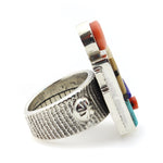 Roy Talahaftewa - Hopi Contemporary Multi-Stone Inlay and Sterling Silver Ring, size 8.25 (J15580) 1