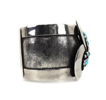 Frank Patania Sr. - Number 8 Turquoise and Sterling Silver Bracelet c.1950s, size 7 (J15744) 2