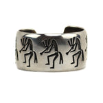 Bernard Dawahoya (1935-2011) - Hopi - Silver Overlay Bracelet with Kokopelli Design c. 1960s, size 6.75 (J15775)
