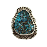 Navajo - Turquoise and Silver Ring c. 1930-40s, size 9.25 (J15833)