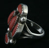Navajo Coral and Silver Ring, c. 1950s, Size 6 (J4522)