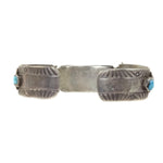 Navajo Turquoise and Silver Watch Band c. 1950s, size 6 (J8217)