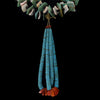 Navajo Turquoise, Coral, Spiny Oyster, and Heishi Two Strand Necklace with Joclas c. 1960, 32" Long (J8402)