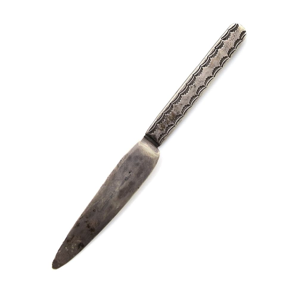 Navajo Turquoise and Silver Letter Opener c. 1920, 6.375" x 0.625" (J8920)