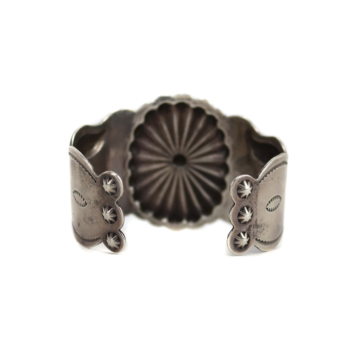 Navajo - Ingot Silver Bracelet with Stamped Design c. 1920s, size 6.75 (J90105-0623-019)
