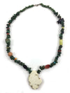 Ava Marie Coriz "Cool-Ca-Ya" (1948-2011) - Santo Domingo (Kewa) Treasure Necklace with White Howlite Pendant and Jet Bear, 23" length (J90106-038-010) 4
