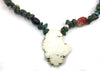 Ava Marie Coriz "Cool-Ca-Ya" (1948-2011) - Santo Domingo (Kewa) Treasure Necklace with White Howlite Pendant and Jet Bear, 23" length (J90106-038-010) 1
