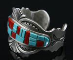 Tommy Jackson (b. 1958) - Navajo Coral, Turquoise, and Sterling Silver Bracelet, Contemporary, Size 6.25 (J90106-0711-021)
