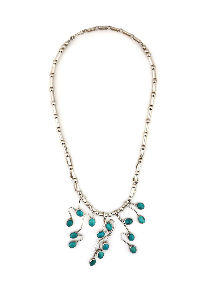 Sam Patania - Turquoise and Sterling Silver Necklace c. 2000s, 18.5" length (J90231C-0422-003)