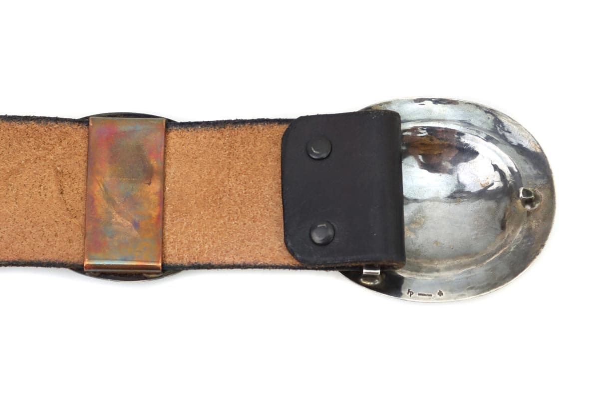 Frank Patania Jr. - Sterling Silver and Leather Concho Belt c. 1990s, 36"-40" waist (J90235C-0822-004)3
