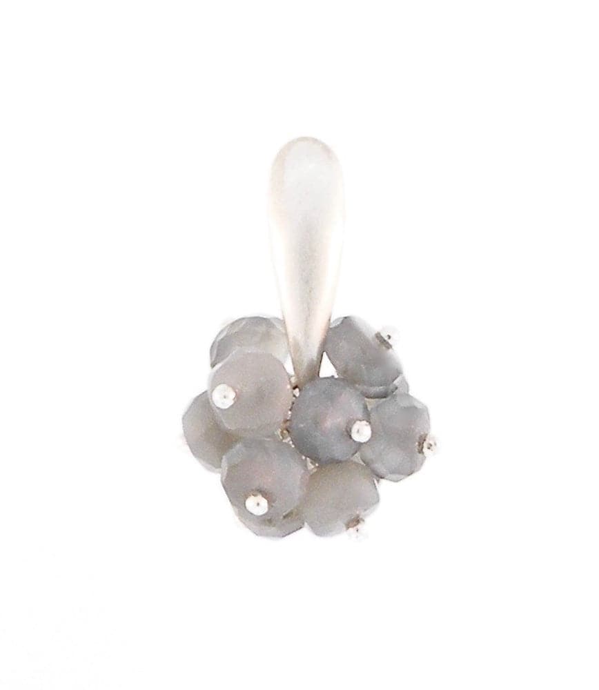 Dana Busch - Cluster Drop Earrings with Gray Moonstone & Sterling Silver