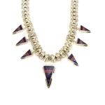 Ray Tracey (b. 1953) and Knifewing Segura - Navajo/Chiricahua Apache Contemporary Multi-Stone Micro Inlay and Sterling Silver Beaded Necklace with Arrow Design, 20" length (J90365-0421-016) 1
