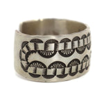 Darin Bill (1965-2003) - Navajo Silver Bracelet with Stamped Design c. 1980s, size 7 (J90371B-0822-004) 1