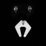 Sam Patania - Onyx and Sterling Silver Pendant and Clip-on Earrings Set c. 1980s (J90432A-0521-009) 1
