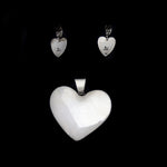 Sam Patania - Vintage Turquoise and Sterling Silver Heart Design Pendant and Clip-on Earrings Set c. 1980s (J90432A-0521-022) 1
