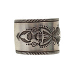 Edison Smith - Navajo - Silver Bracelet with Stamped Design c. 1990s, size 6.5 (J90507A-0423-002) 1