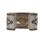 Edison Smith - Navajo - Silver Bracelet with Stamped Design c. 1990s, size 6.5 (J90507A-0423-002) 2