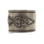 Edison Smith - Navajo - Silver Bracelet with Stamped Design c. 1990s, size 6.5 (J90507A-0423-002) 3