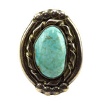 Navajo Turquoise and Silver Ring c. 1950s, size 5
