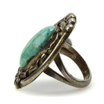 Navajo Turquoise and Silver Ring c. 1950s, size 5 1

