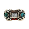 Navajo Turquoise, Coral, and Silver Watch Band c. 1960-70s, size 6.5 (J91006A-1122-019) 2
 