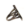 Zuni Multi-Stone Channel Inlay and Silver Knifewing God Ring c. 1940s, size 7 (J91051-0821-003)2