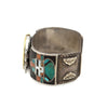 Zuni Multi-Stone Inlay and Silver Watch Cuff with Kachina Design c. 1940s, size 7 (J91051-0821-024)2