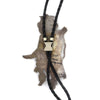 Manuel Hoyungwa (1953-2011) - Hopi Silver Overlay Bolo Tie with Kachina Design c. 1990s, 5.625" x 3.5" (J91051-0821-048)3