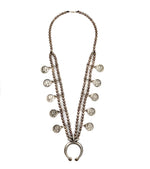 Navajo Silver Necklace with Mercury Dimes c. 1960-70s, 24" length (J91243B-0721-004)
