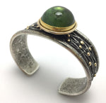 Frank Patania Jr. - Contemporary Green Tourmaline, 14K Gold and Sterling Silver Sandcast Bracelet, size 6.75 (J91300C-1120-001)11