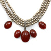Miramontes - Carnelian and 3-Strand Silver Beaded Necklace, 17" length (J91305-1114-004A)