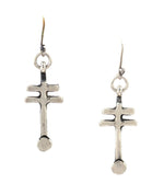 Miramontes - Silver Sandcast Double Bar Hook Earrings, 2" x 0.675" (J91305-1221-008)