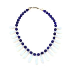 Miramontes - Iridized Quartz and Necklace with Lapis Beads, 15" Length (J91305-1221-011)