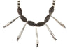 Binary file
Miramontes - Old Style Necklace on Silver Beads with 6 Ancient Oval Granite Beads and 5 Long Silver Blossoms, 16.5" Length (J91305-1221-013)1