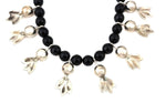 Miramontes - Necklace with 8 Large Silver "Anniversary" Blossoms on Onyx Beads, 18" Length (J91305-1221-014)3